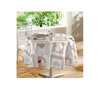 nappe ronde (0) 160 cm pvc imprime cosy coeur