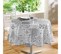 Nappe ronde (0) 160 cm pvc imprime persane Gris Gris, Gris G