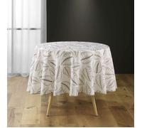 Nappe ronde (0) 180 cm polyester imprime alma Naturel