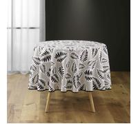 douceur d'intérieur, Nappe Ronde (Diamètre 180 cm) Alma Noir, Polyester Imprimé