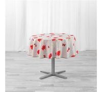 Douceur d'Intérieur Nappe ronde Sweet Poppy Antitache Polyester imprimé Ø 180 cm Rouge