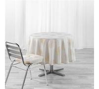 Douceur d'Intérieur, Nappe Ronde (Ø 180 cm) Sunny Gold, Polyester Imprimé Métallisé