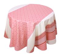Nappe ronde 170 cm Jacquard 100% coton + enduction acrylique CHARLESTON rouge Corail