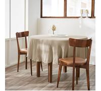 Nappe ronde 180 cm - Double gaze de coton - Gaïa Ficelle