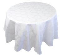 Nappe ronde 180 cm HÉLIOS Blanc Jacquard 100% coton