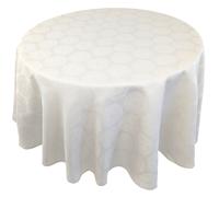 Nappe ronde 180 cm HÉLIOS Ecru Jacquard 100% coton
