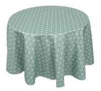 Nappe ronde 180 cm imprimée 100% polyester PACO géométrique vert thym