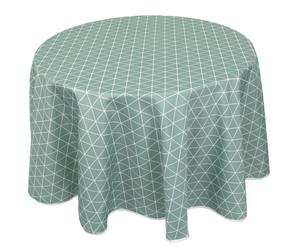 Nappe ronde 180 cm imprimée 100% polyester PACO géométrique vert thym