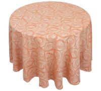 Nappe ronde 180 cm Jacquard 100% coton SPIRALE orange papaye
