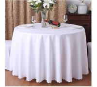 Nappe Ronde 240cm, Tissu Polyester Nappe Ronde Mariage Blanche Nappe en Tissu Lavable pour Mariage, Banquet, Buffet, Restaurant