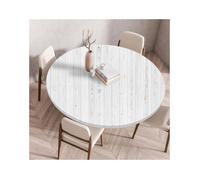 Nappe ronde à bord élastique，pliée，imprimée en 3D，lavable，idéale pour l'intérieur et l'extérieur(nique，130 cm，blanche.)130 cm