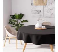 Soleil d'Ocre – Nappe ronde Alix – Anti-tâches polyester – Noir 180 cm