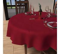 Nappe Ronde Anti-Tâches Diamètre 180 Cm Luxury Rouge, Par Soleil D'ocre