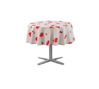 Douceur d'intérieur - Nappe ronde antitache Amapola - Diam. 180 cm - Beige et rouge - Douceur d'intérieur Rouge G