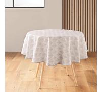Nappe Ronde Antitache Imprimé Kalini 180cm Naturel
