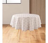 Nappe Ronde Antitache Imprimé Kalini 180cm Naturel