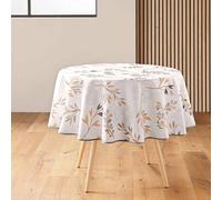 Douceur d'Intérieur Nappe ronde Manola polyester imprimé antitache Ø 180 cm Naturel