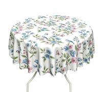 Nappe ronde avec motif floral - Housse décorative bohème rustique lavable | Nappe ronde durable de 152,4 cm pour cuisine, salle à manger, restaurant, pique-nique, réunion de famille, fête