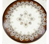 Nappe ronde brodée en dentelle florale pour décoration d'intérieur (L)