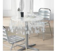 Nappe Ronde Cristal ""Feuille"" 140cm Transparent