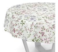 Nappe ronde de 120 cm, motif floral, imperméable, pour tables de jardin