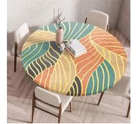 Nappe ronde d'extérieur - PZCC - Diamètre 80 cm - Imperméable - Bords élastiqués - Motif feuilles - Idéale pour fêtes