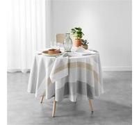 Douceur d'Intérieur, Nappe Ronde (Ø 180 cm) Iliade Blanc, Coton & Polyester Tissé