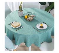 Nappe ronde en coton et lin, couleur unie, nappe de table à thé