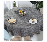 Nappe ronde en coton et lin, couleur unie, nappe de table à thé