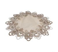 Nappe ronde en dentelle florale en polyester pour salle à manger, table basse, nappe de pique-nique lavable pour la maison, le festival, l'intérieur et l'extérieur, tailles S, M, L, XL (taille M)