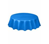 Nappe ronde en plastique bleu roi 213 cm jetable