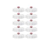 Nappe Ronde en Polyester 228,6cm Résistante Aux Taches et Aux Plis 10 Pièces Blanc