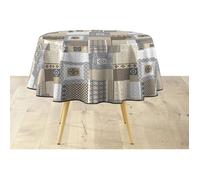 Nappe ronde en PVC ""Costa"" - Beige - 1D 160 cm