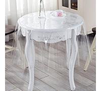 Nappe ronde en PVC étanche transparente en plastique souple pour table en verre - Protège-nappe pour buffet et fête de 0,5 mm d'épaisseur et 200 cm de diamètre