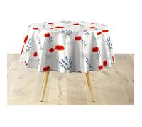 Douceur d'Intérieur, Nappe Ronde (Diamètre 160 cm) Sisteron Blanc, PVC Textilia