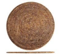 Nappe ronde en rotin, diamètre 36 cm, couleur blanche