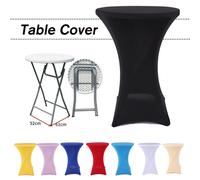 Nappe ronde en spandex haute commande, couverture de table blanche pour cocktail, gril de table, bar, hôtel, fête de mariage, multicolore, 60 cm, 80cm violet