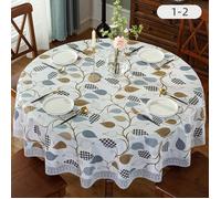 Nappe ronde en vinyle - PZCC - 180 cm - Imperméable - Anti-taches - Dos en flanelle douce