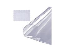 Nappe Ronde Film De Epaisseur 0.15cm 123cm Transparente Avec Nappe En Tissu 45x30cm