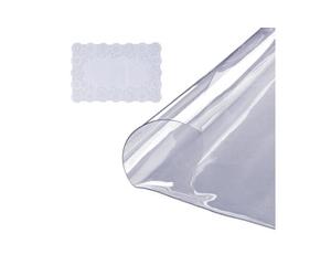Nappe Ronde Film De Epaisseur 0.15cm 123cm Transparente Avec Nappe En Tissu 45x30cm