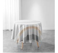 Nappe ronde Iliade Ø180 cm tissé-teint coton/polyester - Blanc | Douceur d'Intérieur