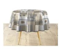 Nappe Ronde Imprimé "Costa" 160cm Beige Beige G