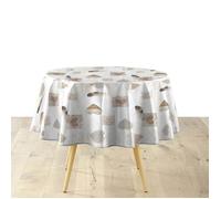 Douceur d'Intérieur, Nappe Ronde (Diamètre 160 cm) Delicia Blanc, PVC Textilia