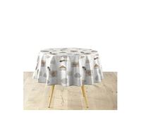 Douceur d'Intérieur, Nappe Ronde (Diamètre 160 cm) Delicia Blanc, PVC Textilia