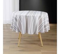 Nappe Ronde Imprimé "Melina" 180cm Gris