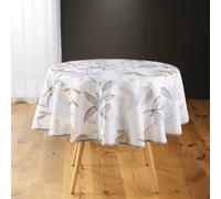 Nappe Ronde Imprimé Miraline 180cm Blanc