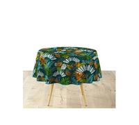 Douceur d'Intérieur, Nappe Ronde (Diamètre 160 cm) Panazio Bleu, PVC Textilia