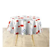 Douceur d'Intérieur, Nappe Ronde (Diamètre 160 cm) Sisteron Blanc, PVC Textilia