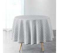 Nappe Ronde Imprimée Artchic 180cm Blanc