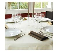 Nappe ronde jetable en soft aspect tissu ivoire champagne diamètre 2 40 m